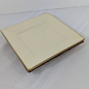 Pair of 8" square stoneware salad plates - Pottery Barn Asian Putty